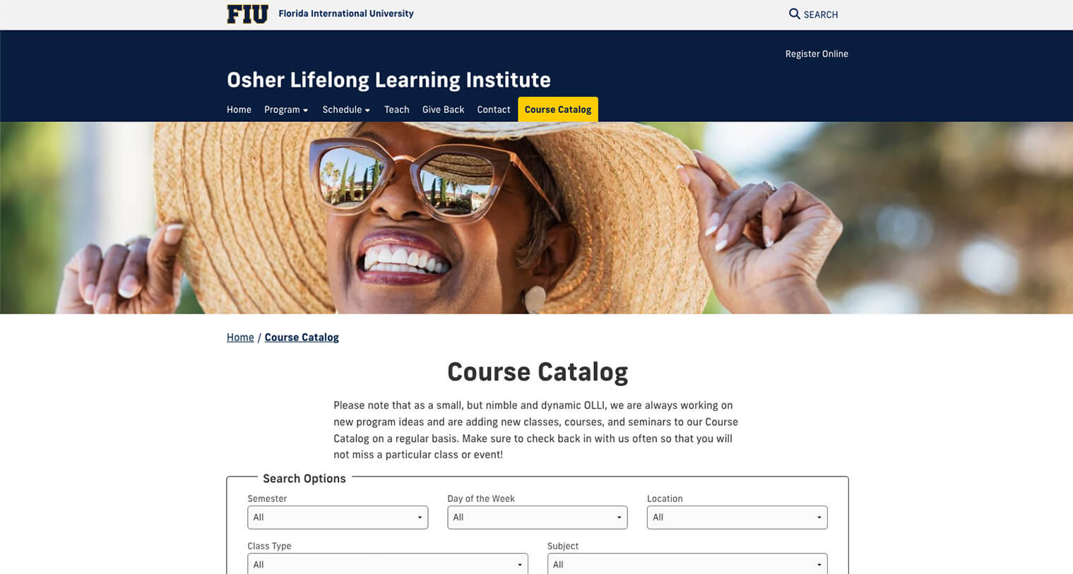 Osher Lifelong Learning Institute Course Catalog